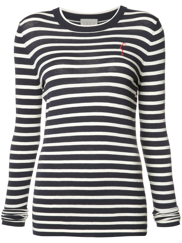 Grey Jason Wu Striped Sweatshirt, Women's, Size: Small, Black, Viscose