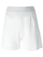 Cruciani Front Pleat Shorts, Women's, Size: 42, White, Viscose