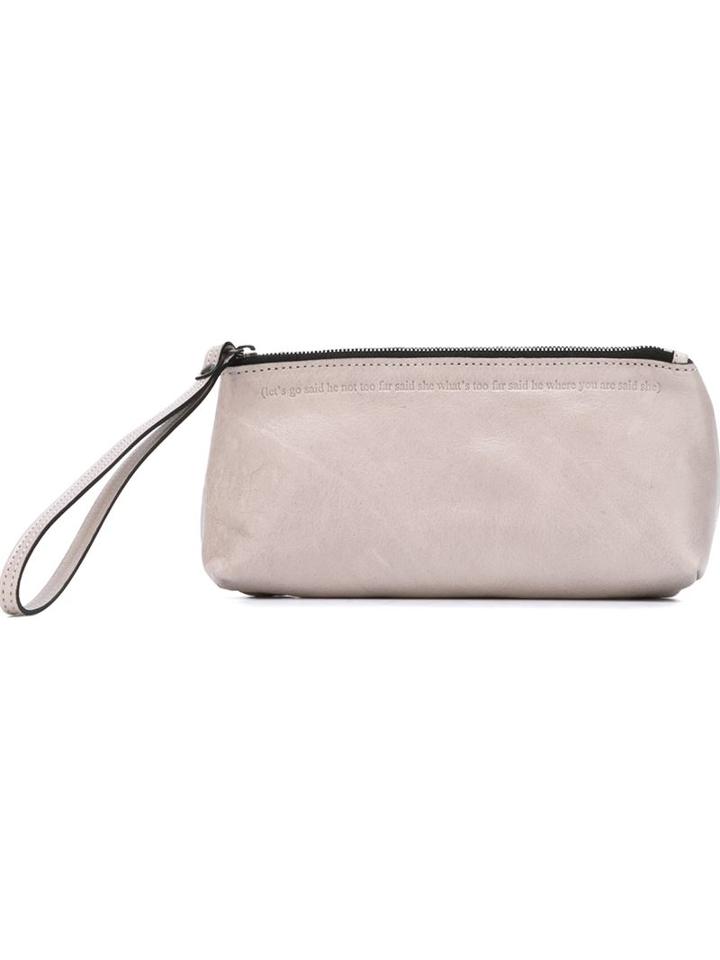 Ann Demeulemeester Embossed Quote Pouch