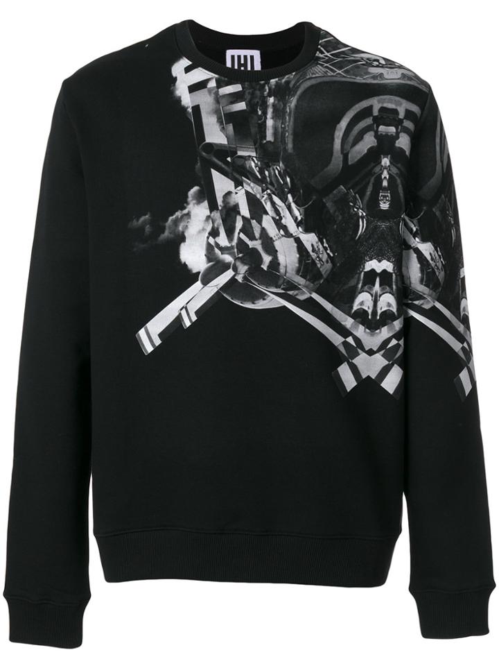 Les Hommes Urban Symmetry Print Sweatshirt - Black