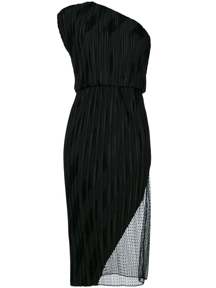 Alexander Wang Pleated One-shoulder Dress - Black