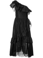 Ulla Johnson Ruffle Trim Asymmetric Dress - Black