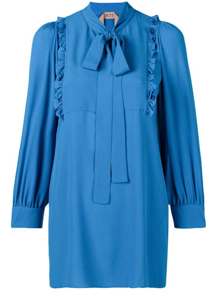 No21 Ruffle Trim Blouse - Blue