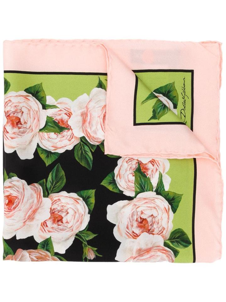 Dolce & Gabbana Rose Print Scarf - Pink
