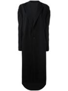 Yohji Yamamoto Ruched Shoulder Coat, Women's, Size: 2, Black, Acrylic/polyurethane/cupro/wool