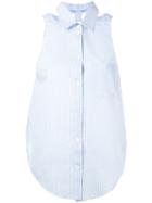 Nanushka - Striped Sleeveless Shirt - Women - Cotton/linen/flax/polyester - M, Women's, White, Cotton/linen/flax/polyester