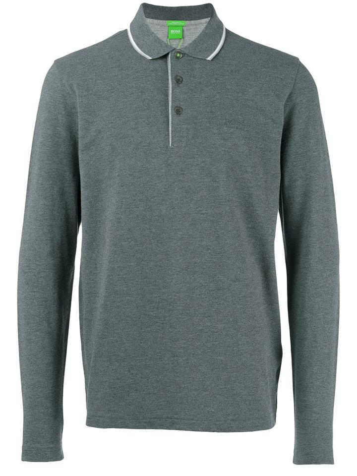 Boss Hugo Boss Long-sleeve Polo Shirt, Men's, Size: Medium, Grey, Cotton