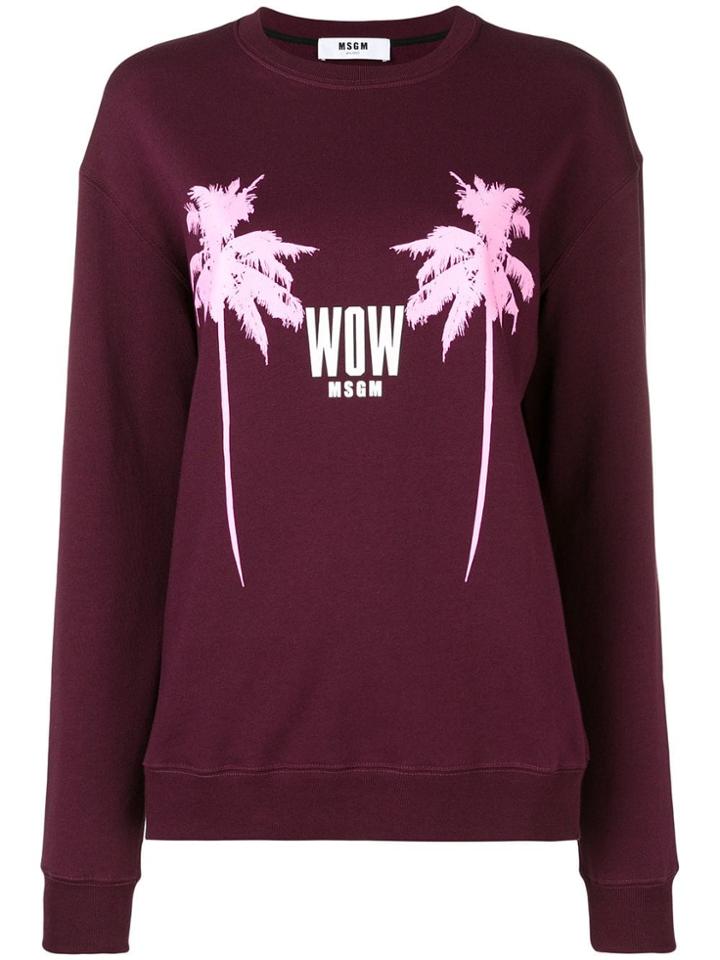 Msgm Wow Printed Sweatshirt - Red