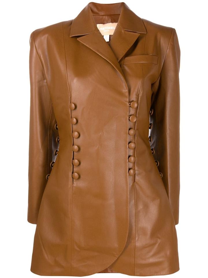 Matériel Button Panelled Blazer Jacket - Brown