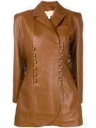 Matériel Button Panelled Blazer Jacket - Brown