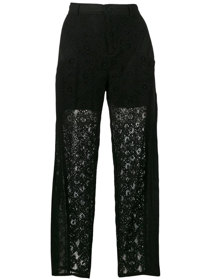 Philosophy Di Lorenzo Serafini Lace Panelled Trousers - Black