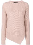 Cédric Charlier Asymmetric Knit Top - Pink & Purple