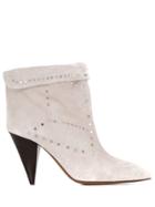 Isabel Marant Studded Ankle Boots - White
