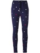 Zoe Karssen Hearts Print Sweatpants, Women's, Size: Xs, Blue, Cotton/polyester