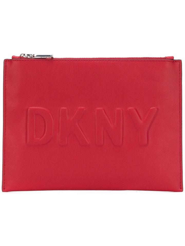 Dkny Embossed Logo Pouch - Red
