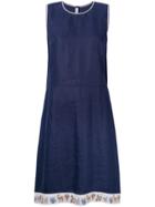 Miu Miu Vintage Printed Trim Dress - Blue