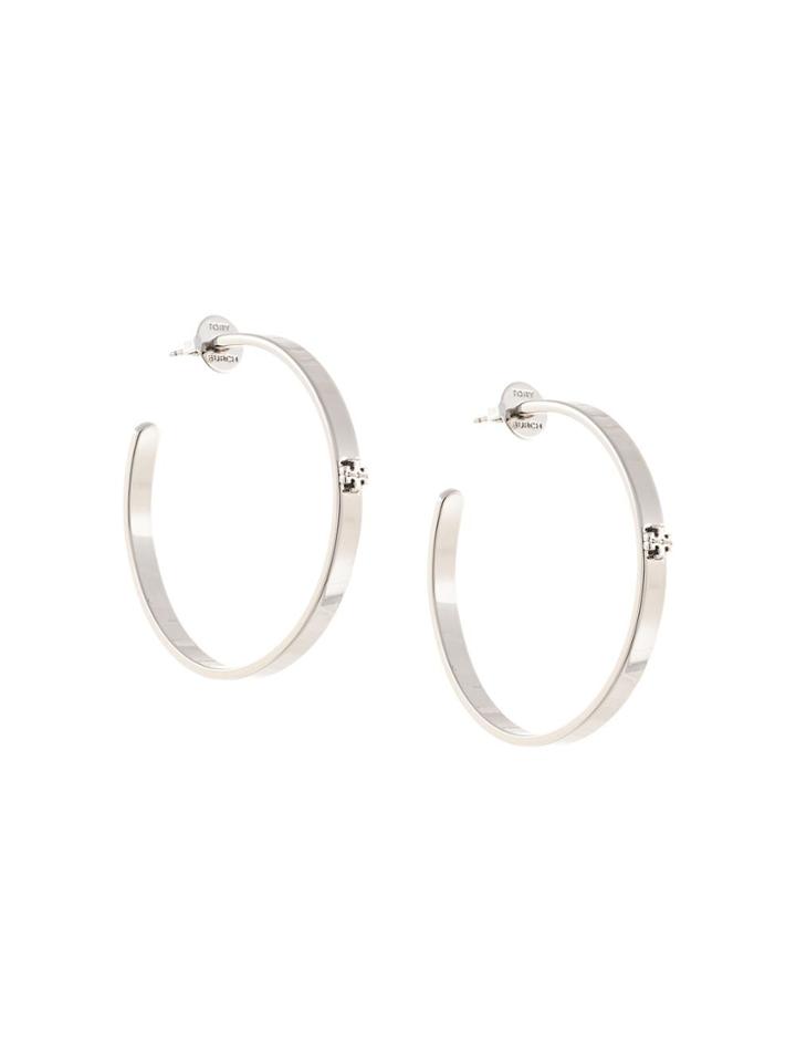 Tory Burch Kira Hoop Earrings - Silver
