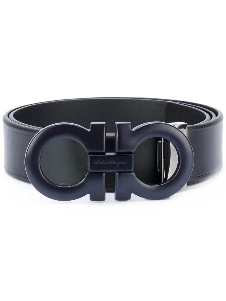 Salvatore Ferragamo - Gancio Buckle Belt - Men - Calf Leather - 105, Black, Calf Leather