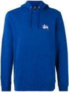 Stussy - Basic Stussy Hooded Sweatshirt - Men - Cotton/polyester - M, Blue, Cotton/polyester