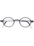 Lindberg Round Frame Glasses, Grey, Acetate/titanium