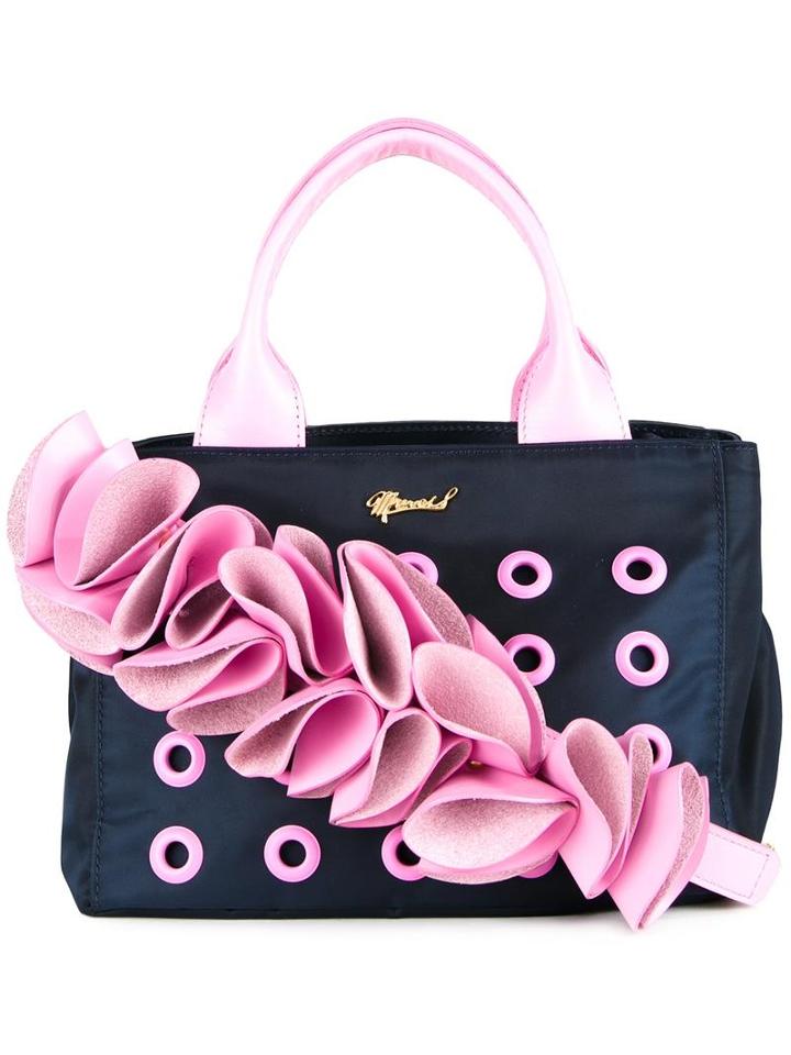 Muveil Eyelet Embellished Tote, Women's, Blue, Nylon