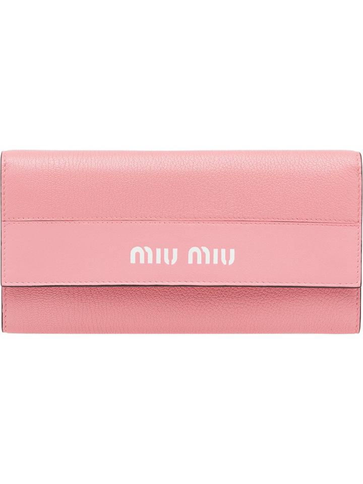 Miu Miu Long Continental Wallet - Pink & Purple