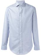 Armani Collezioni Woven Grid Shirt, Men's, Size: 41, Blue, Cotton