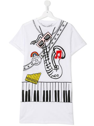 Stella Mccartney Kids Jazz Print T-shirt, Boy's, Size: 14 Yrs, White