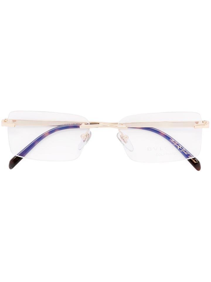 Bulgari Rimless Glasses, Grey, Acetate/metal