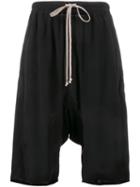 Rick Owens Drop-crotch Shorts, Men's, Size: 46, Black, Acetate/silk