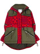Sacai Patchwork Military Jacket - Red