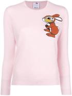 Ultràchic Rabbit Print Sweater - Pink & Purple