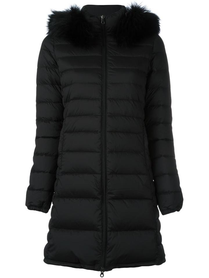 Duvetica Padded Fur Lined Coat, Women's, Size: 42, Black, Feather Down/polyamide/racoon Fur