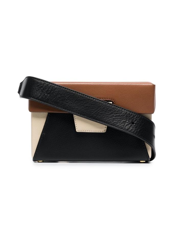 Yuzefi Brown And Beige Lola Leather Belt Bag