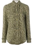 Michael Michael Kors Leaf Print Shirt With Frill Trim - Green