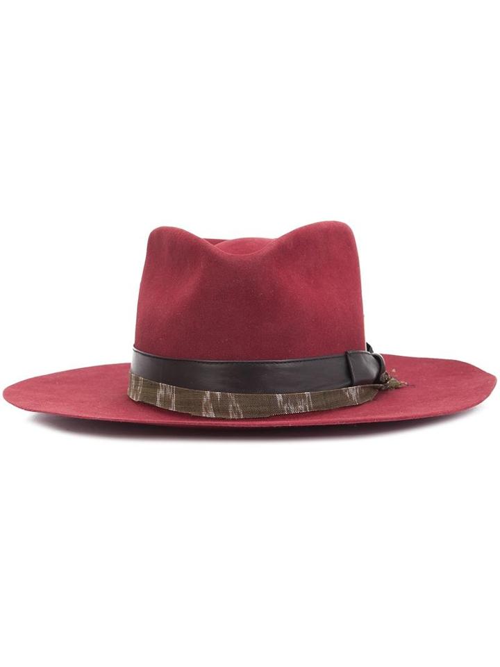 Nick Fouquet Trilby Hat, Men's, Size: 57, Red, Wool Felt
