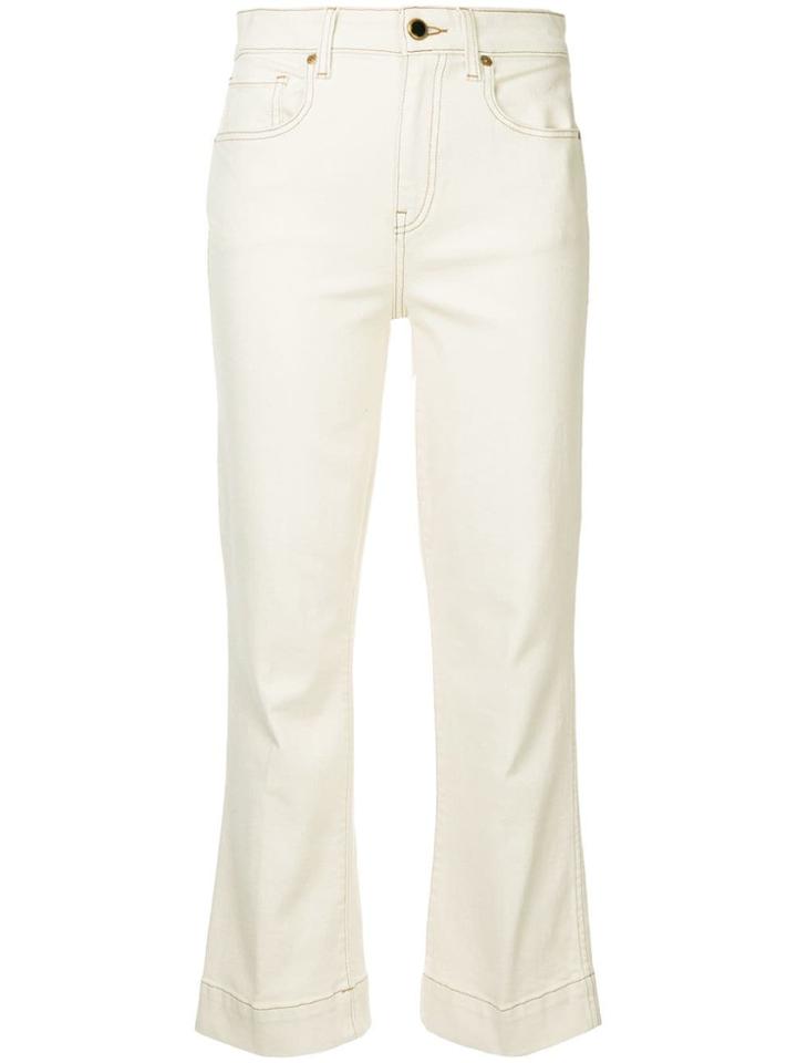 Khaite Fiona Cropped Flare Jeans - Nude & Neutrals
