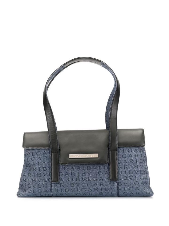 Bulgari Pre-owned Logo Pattern Shoulder Bag - Blue