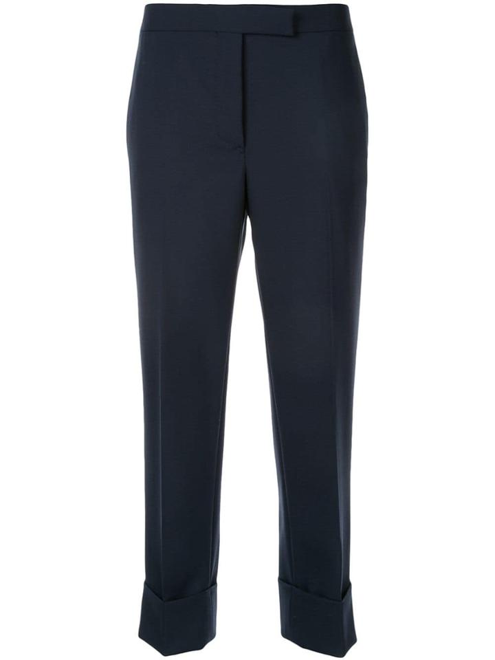 Thom Browne Cropped Straight Leg Trousers - Blue