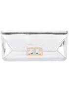 Tory Burch Metallic Clutch - Grey