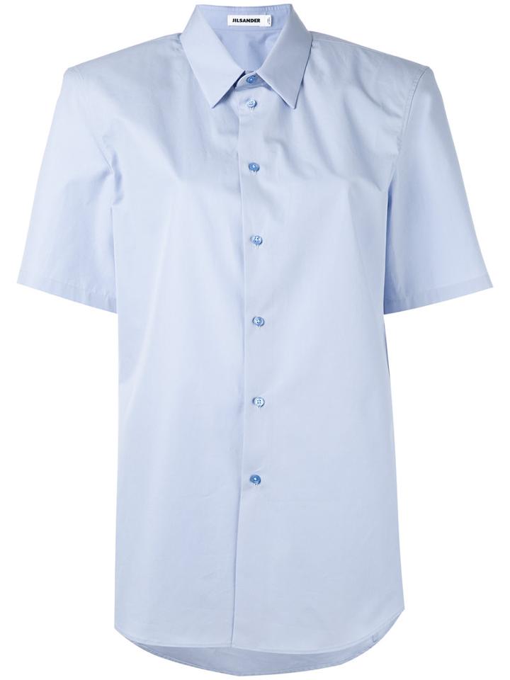 Jil Sander - 'cornelia' Short Sleeve Shirt - Women - Cotton - 36, Blue, Cotton