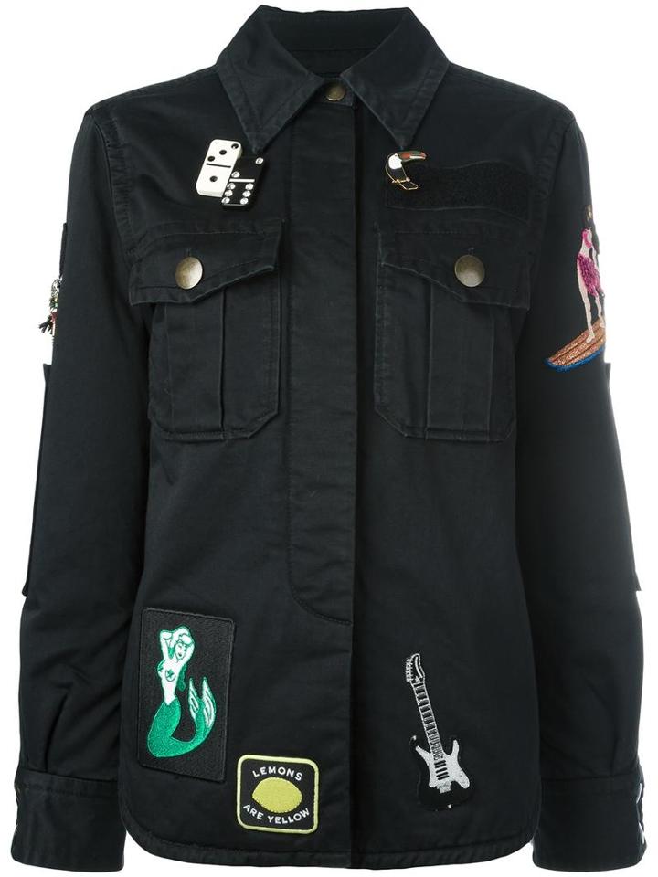 Marc Jacobs Paradise Embroidered Jacket, Women's, Size: 2, Black, Cotton