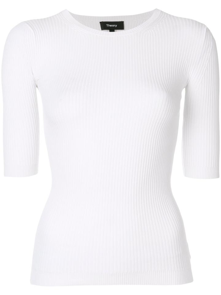 Theory Round Neck Top - White