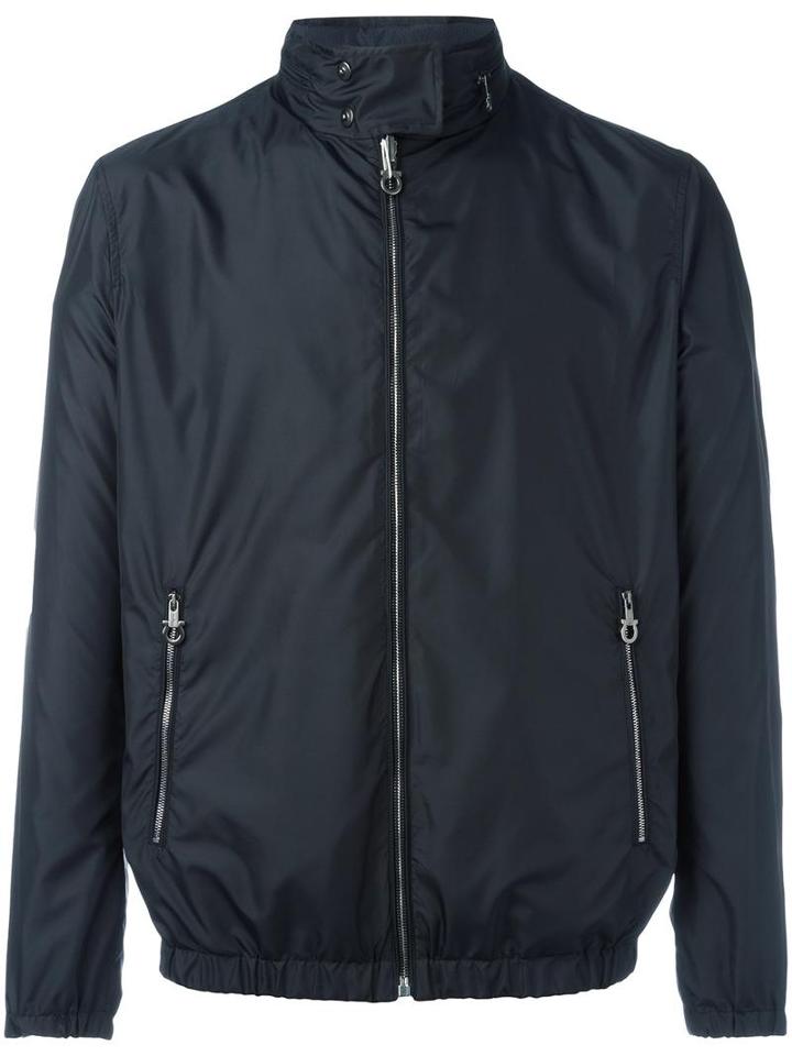Salvatore Ferragamo Band Collar Double-sided Jacket, Men's, Size: 50, Black, Polyimide/polyester