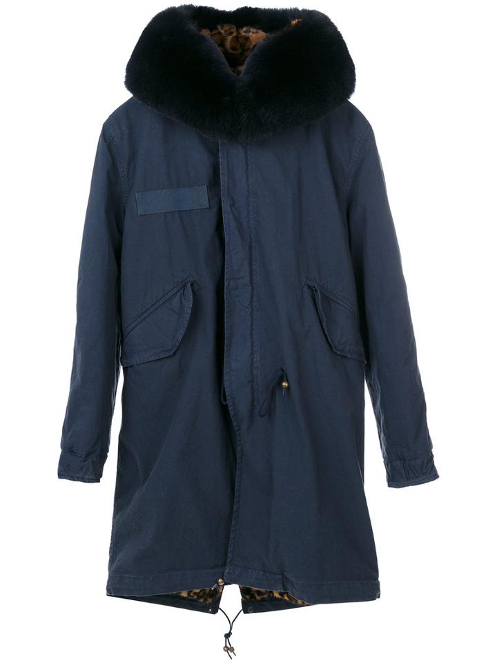 Mr & Mrs Italy - Hooded Parka - Women - Cotton/fox Fur/lamb Skin/polyamide - S, Blue, Cotton/fox Fur/lamb Skin/polyamide