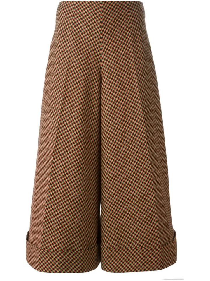 Delpozo Cropped Palazzo Pants, Women's, Size: 36, Yellow/orange, Viscose/wool