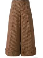 Delpozo Cropped Palazzo Pants, Women's, Size: 36, Yellow/orange, Viscose/wool