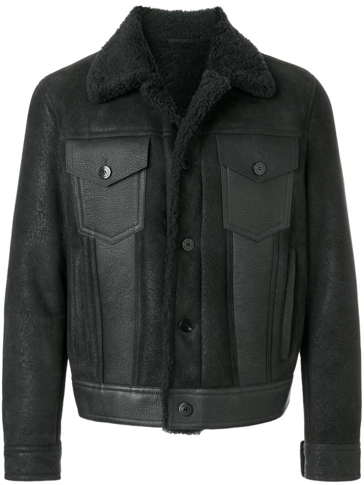 Neil Barrett Shearling Trucker Jacket - Grey