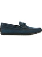 Tod S Laced Loafers, Men's, Size: 45.5, Blue, Suede/leather/rubber