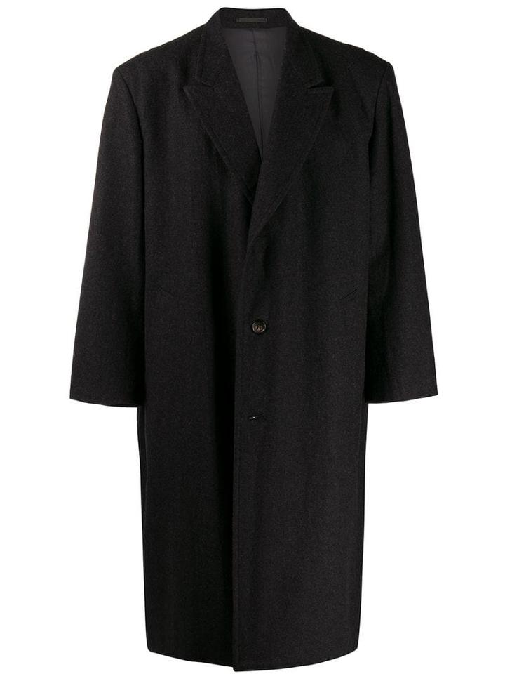 Comme Des Garçons Pre-owned 1980's Boxy Midi Coat - Grey